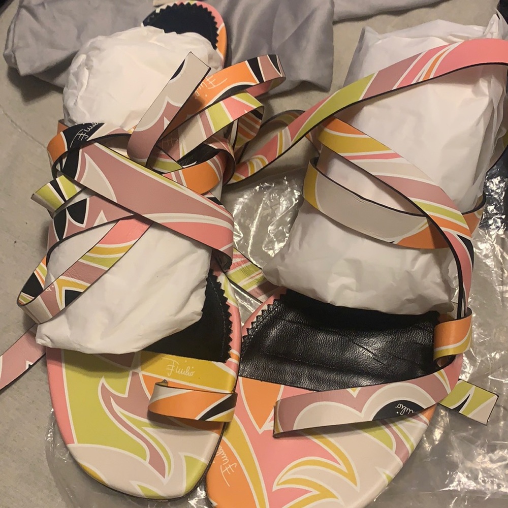 Emilio Pucci Quirimbas Print Strap Sandals